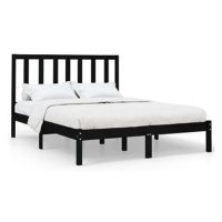 Rám postele černý masivní dřevo 120 × 200 cm, 3106767