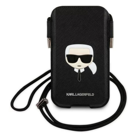 Karl Lagerfeld Handbag KLHCP12MOPHKHK 6,1" black hardcase Saffiano Ikonik Karl`s Head (KLHCP12MO