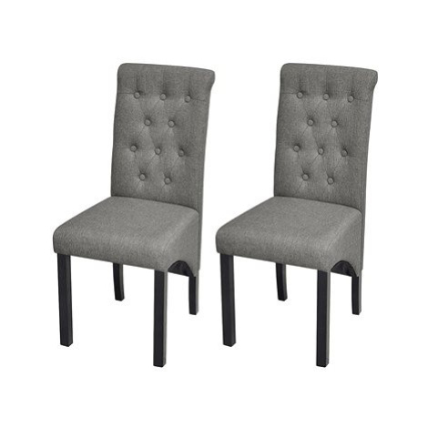 Jídelní židle 2 ks světle šedé textil SHUMEE