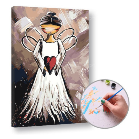 Malování podle čísel - ANDĚL SE SRDCEM