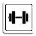 Accept Piktogram "fitness V" (80 × 80 mm) (bílá tabulka - černý tisk)
