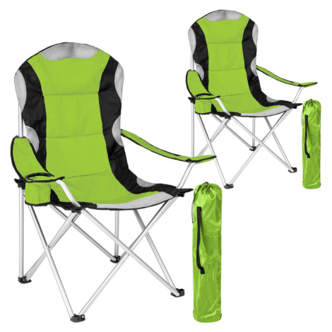 tectake 401296 kempingové židle polstrované - zelená - zelená