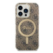 Guess GUBPP14LH4EACSW sada nabíječky MagSafe a pouzdra na iPhone 14 PRO 6.1" brown 4G Print MagS