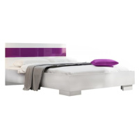 ArtStol Manželská postel DUBAJ Barva: bílá / fialový lesk