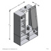 FMD Šatní skříň se 4 přihrádkami a zrcadlem 105 x 39,7 x 151,3 cm bílá
