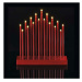 EMOS LED svícen červený, 28,5 cm, 3x AA, vnitřní, teplá bílá, časovač DCAW03
