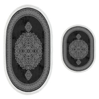 L'essentiel Sada 2 kusů koupelnových podložek Orient Ornamental Black černá