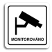 Accept Piktogram "monitorováno" (80 × 80 mm) (bílá tabulka - černý tisk)