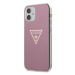 Guess GUHCP12SPCUMPTPI hard silikonové pouzdro iPhone 12 Mini 5.4" pink Metallic Collection / GU