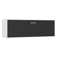 mauser Závěsný samostatný box, 1 zásuvka, šířka 1155 mm, signální bílá / černá