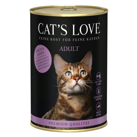 Cat's Love 12 x 400 g – výhodné balení - ryba s kuřecím