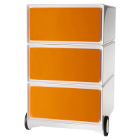 Paperflow Pojízdný kontejner easyBox®, 3 zásuvky, bílá / oranžová