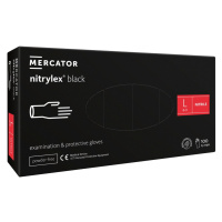 Rukavice nitrilové Mercator Medical Nitrylex black, 100 ks, černá, nepudrované Rozměr: L