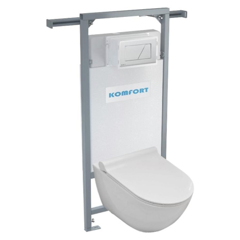 Alcadrain podomítkový set pro komfort C202 +tlačítko +WC mísa závěsná rimless se sedatkem soft c