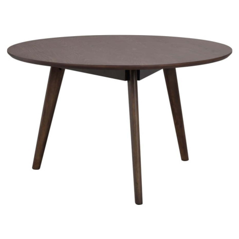 Tmavě hnědý konferenční stolek v dekoru dubu ø 90 cm Yumi – Rowico