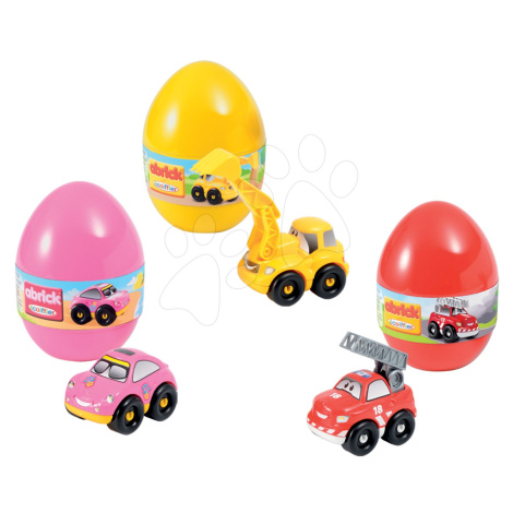 Abrick Écoiffier stavebnice pro děti ve vajíčku Rychlá auta s 3 auty P16108 Ecoiffier