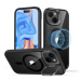 ESR Classic Hybrid Case with Stash Stand (HaloLock), Compatible with iPhone 15 Plus, Clear Black