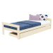 Benlemi Rostoucí dřevěná jednolůžková postel SWITCH 2v1 s čely a úložným šuplíkem Zvolte barvu: 