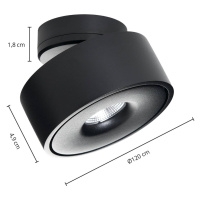 Arcchio Otočné stropní svítidlo LED Arcchio Rotari, černé