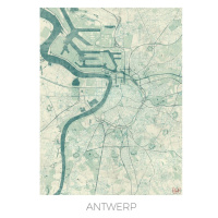 Mapa Antwerp, Hubert Roguski, 30 × 40 cm