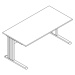 VERA-ZWO - Psací stůl s podstavcem s nohami ve tvaru C, šířka 1600 mm, vzhled betonu