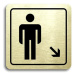 Accept Piktogram "WC muži vpravo dolů" (80 × 80 mm) (zlatá tabulka - černý tisk)