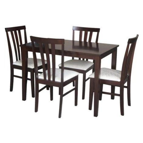 Tempo Kondela Jídelní set LESLIE NEW 1 + 4 - wenge / látka krémová