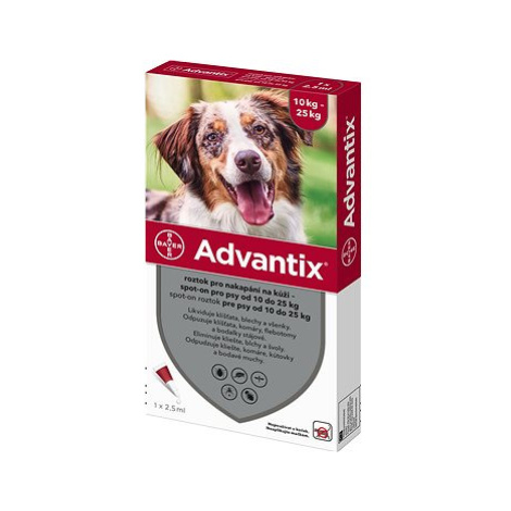 Advantix roztok pro nakapání na kůži – spot-on pro psy 10 kg - 25 kg