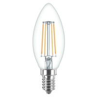 LED žárovka E14 Philips Classic Filament B35 4,3W (40W) teplá bílá (2700K), svíčka