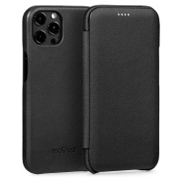 Pouzdro kožené na iPhone 12 Pro 12 Obal book slim case Černé Movear