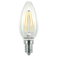 CENTURY LED FILAMENT SVÍČKA ČIRÁ 6W E14 4000K 806Lm 360d 35x98mm IP20 CEN INM1-061440