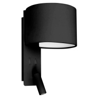 FARO FOLD nástěnná lampa, černá, se čtecí lampičkou