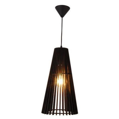 Černá dřevěná prolamovaná závěsná lampa Osaka Ledea CANDELLUX