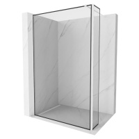 MEXEN/S Kioto Sprchová zástěna WALK-IN 90 x 40 cm, černý vzor, bílá 800-090-212-20-70-040