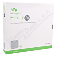 MEPILEX AG 15X15 CM, 5 KS ANTIMIKROBIÁLNÍ PĚNOVÉ KRYTÍ