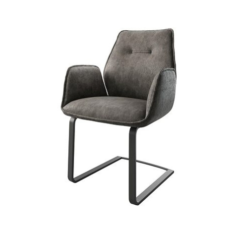 DELIFE Jídelní židle Zoa-Flex antracitová vintage konzolová podnož plochý černý