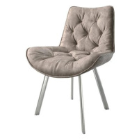 DELIFE Jídelní židle Taimi-Flex taupe vintage oválná podnož z nerezové oceli