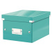 Zeleno-tyrkysový kartonový úložný box s víkem 22x28x16 cm Click&Store – Leitz
