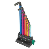 Wera 133165 Zástrčné klíče inbus 950/9 Hex-Plus Multicolour 3, BlackLaser (Sada 9 dílů)