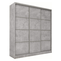 Šatní skříň LITOLARIS 180 bez zrcadla, se 4 šuplíky a 2 šatními tyčemi, beton