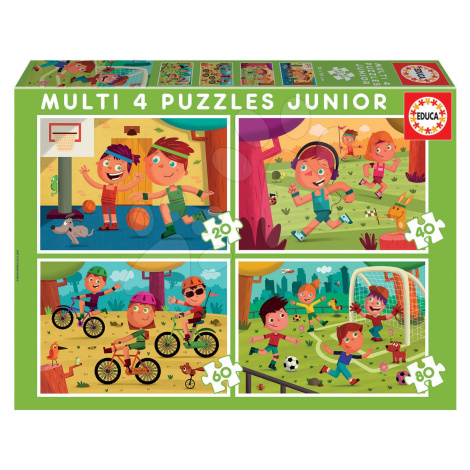 Puzzle Multi 4 Junior Sport Educa 20-40-60-80 dílků od 4 let