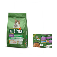 Ultima Cat 10 kg + Sterilized mix II 8 x 85g zdarma! - Sterilized Urinary s kuřecím 10 kg + Ster