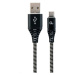 Kabel CABLEXPERT CC-USB2B-AMCM-2M-BW USB 2.0 AM na Type-C kabel (AM/CM), 2m, opletený, černo-bíl