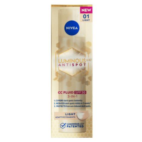 Beiersdorf Nivea Luminous630 CC krém 3 v 1, světlý odstín, OF 30, 40 ml