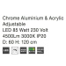 NOVA LUCE závěsné svítidlo ARIA chromovaný hliník a akryl nastavitelné LED 85W 3000K IP20 stmíva