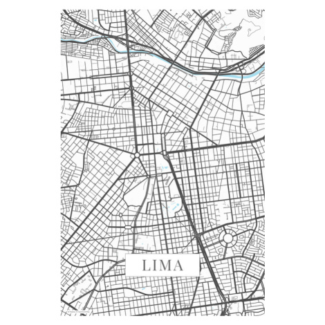 Mapa Lima white, 26.7 × 40 cm