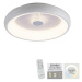 LEUCHTEN DIREKT is JUST LIGHT LED stropní svítidlo bílé šedá 50x50 kruhové křišťálový efekt stmí