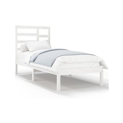 Rám postele bílý masivní dřevo 90 × 200 cm, 3105781 SHUMEE