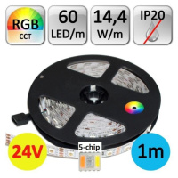 LED pásek 24V RGB+CCT 5-chip 5050 1m 14,4W/m 60LED/m