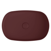 INFINITY OVAL keramické umyvadlo na desku, 55x36 cm, maroon red 10NF65055-2R